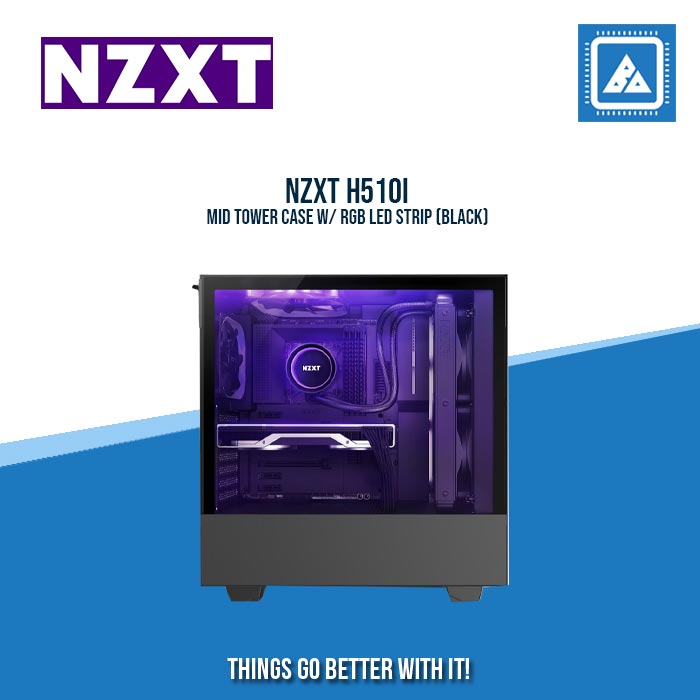 NZXT H510I MID TOWER CASE W/ RGB LED STRIP (BLACK) NZXT H510I MID TOWER CASE W/ RGB LED STRIP (BLACK)